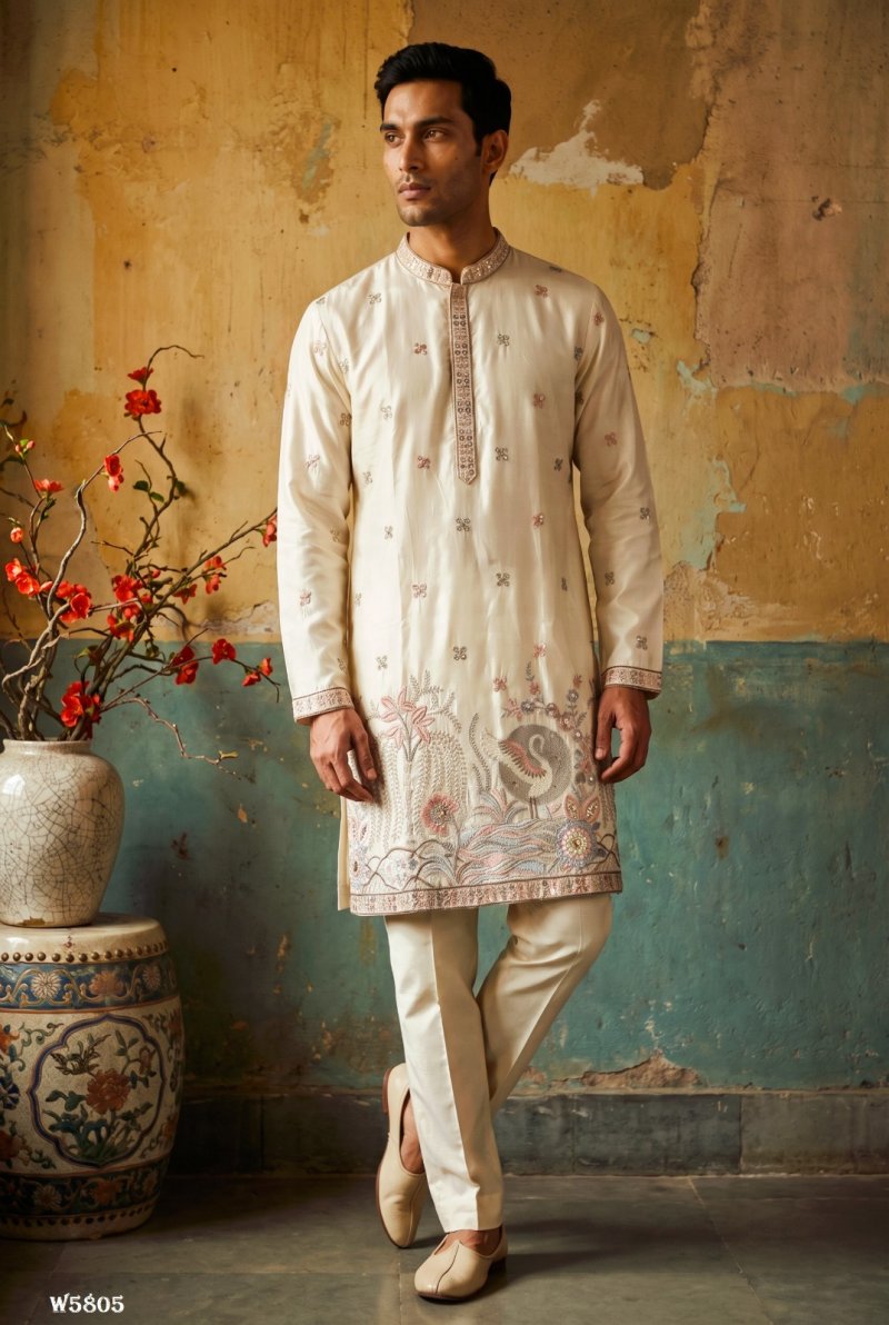Outluk Wedding Vol 58 Silk Mens Kurta With Pajama 